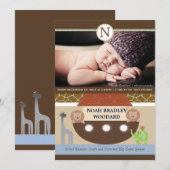 Noah's Ark Photo Birth Announcement Aankondiging (Voorkant / Achterkant)
