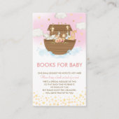 Noah's Ark Pink Baby shower Boeken voor Baby Informatiekaartje (Voorkant)