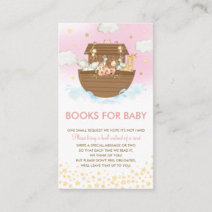 Noah's Ark Pink Baby shower Boeken voor Baby Informatiekaartje