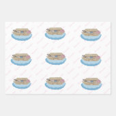 Noah's Ark Pink Script Girl Baby shower Inpakpapier Vel (Voorkant 2)