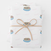 Noah's Ark Pink Script Girl Baby shower Inpakpapier Vel (In situ)