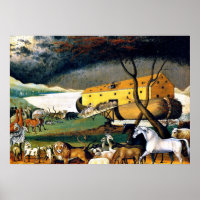 Noah's Ark Poster, mooi kunstschilderij,