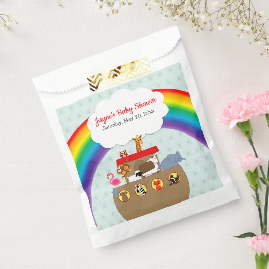 Noah's Ark Rainbow Baby shower Bedankzakje (Gezegeld)