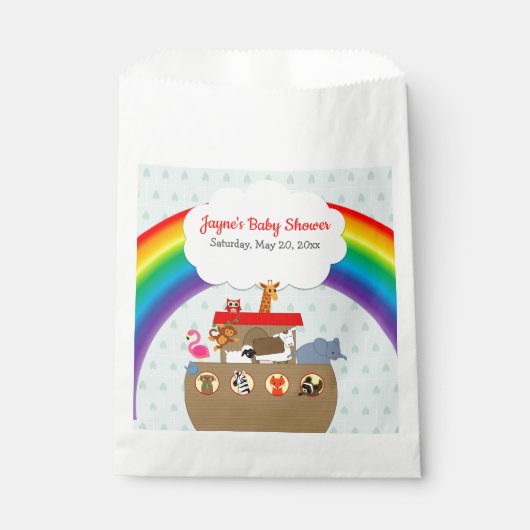 Noah's Ark Rainbow Baby shower Bedankzakje (Voorkant)