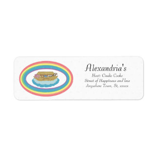 Noah's Ark Rainbow Baby shower Invitation Etiket