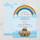 Noah's Ark Rainbow Baby shower Invitation Kaart (Voorkant / Achterkant)
