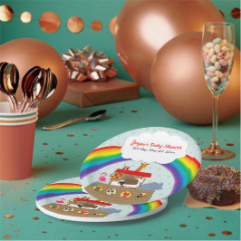 Noah's Ark Rainbow Baby shower Papieren Bordje
