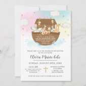 Noah's Ark Rainbow Baptism Christening Dedication Kaart (Voorkant)