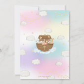 Noah's Ark Rainbow Baptism Christening Dedication Kaart (Achterkant)