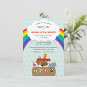 Noah's Ark Rainbow Baptism Dedication Doopsel Kaart (Staand voorkant)