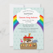 Noah's Ark Rainbow Baptism Dedication Doopsel Kaart (Voorkant)