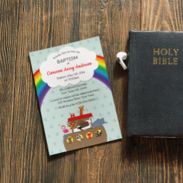 Noah's Ark Rainbow Baptism Dedication Doopsel Kaart
