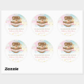 Noah's Ark Rainbow Birthday Baby shower Bedankt Ronde Sticker (Vel)