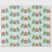 Noah's Ark Rainbow en Cloud Personalized Cadeaupapier (Vlak)