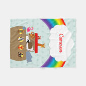 Noah's Ark Rainbow gepersonaliseerd Fleece Deken (Voorkant (Horizontaal))