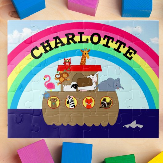 Noahs Ark Rainbow Gepersonaliseerd Legpuzzel