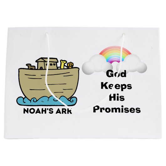 Noah's Ark Rainbow God's Promises Groot Cadeauzakje (Voorkant)