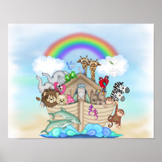NOAHS ARK Rainbow NURSERY DECORATION MURAL Poster (Voorkant)