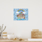 NOAHS ARK Rainbow NURSERY DECORATION Poster (Keuken)