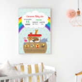 Noah's Ark Rainbow Personalized Baby Birth Poster