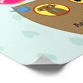 Noah's Ark Rainbow Personalized Baby Birth Poster (Hoek)