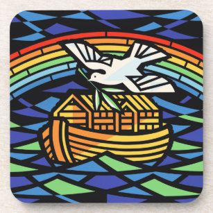Noah's ark, regenboog, duif bier onderzetter