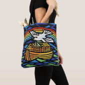 Noah's ark, regenboog, duif tote bag (Dichtbij)