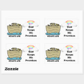 Noah's Ark Regenboog Gods beloften Rechthoekige Sticker (Vel)