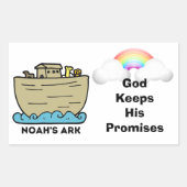 Noah's Ark Regenboog Gods beloften Rechthoekige Sticker (Voorkant)