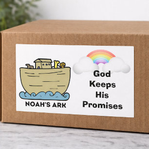 Noah's Ark Regenboog Gods beloften Rechthoekige Sticker
