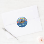 Noah's Ark & Regenboog Ronde Sticker (Envelop)