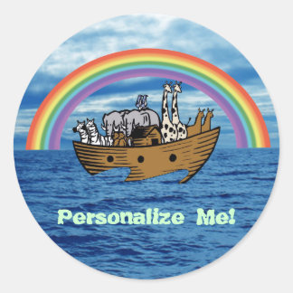 Noah's Ark & Regenboog Ronde Sticker