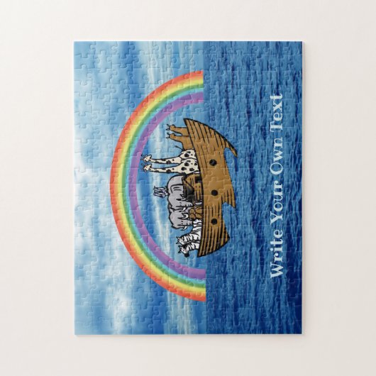 Noah's ark & regenboog - Schrijf je eigen tekst Legpuzzel (Verticaal)