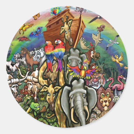 Noah's Ark Ronde Sticker (Voorkant)
