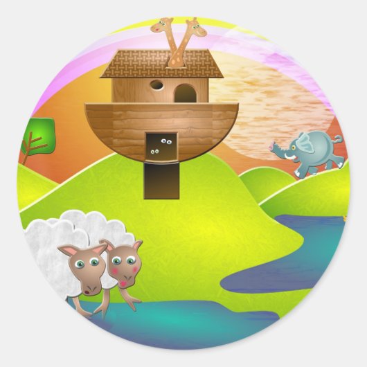 Noahs Ark Ronde Sticker (Voorkant)