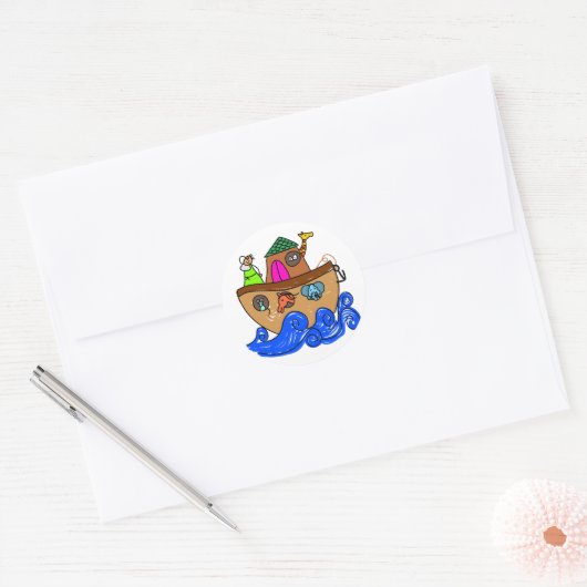 Noahs Ark Ronde Sticker (Envelop)
