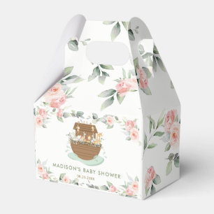 Noah's Ark Roze Bloemen Groen Meisje Baby shower Bedankdoosjes