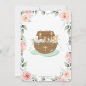 Noah's Ark Roze Rozen groen doopsel doopsel Kaart (Achterkant)