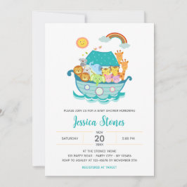 Noah's Ark Schattige Baby shower Uitnodiging / Doo