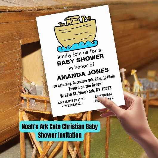 Noah's Ark Schattige Christelijk Baby shower Uitno Kaart