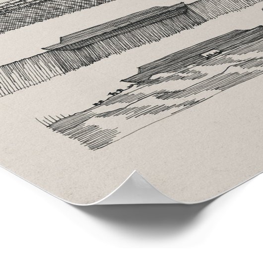 Noah's Ark Schetsen - Bijbelse kunst, Nautische Mu Poster (Hoek)