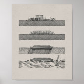 Noah's Ark Schetsen - Bijbelse kunst, Nautische Mu Poster (Voorkant)