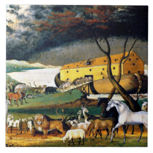 Noah's Ark, schilderij van Edward Hicks Tegeltje