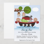 Noah's ark sets Sail Baby shower Invitation Kaart (Voorkant / Achterkant)