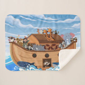 Noah's Ark Sherpa Fleece Deken voor Kinderen