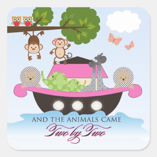 Noahs Ark Stickers voor Meisjes Plein (Voorkant)