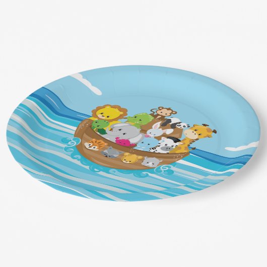 Noah's Ark Theme | Baby's Papieren Bordje (Gekanteld)