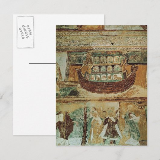 Noah's ark tijdens de overstroming, c.1100 briefkaart (Voorkant / Achterkant)