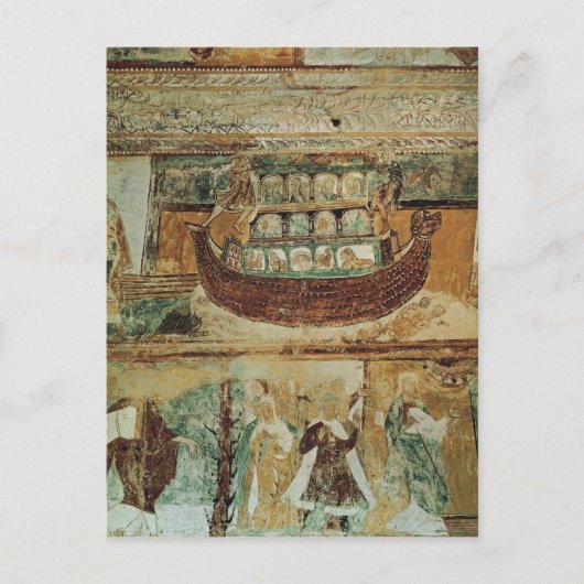 Noah's ark tijdens de overstroming, c.1100 briefkaart (Voorkant)