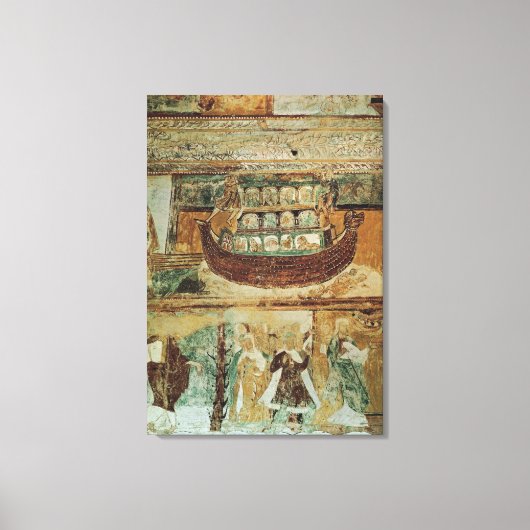 Noah's ark tijdens de overstroming, c.1100 canvas afdruk (Voorkant)